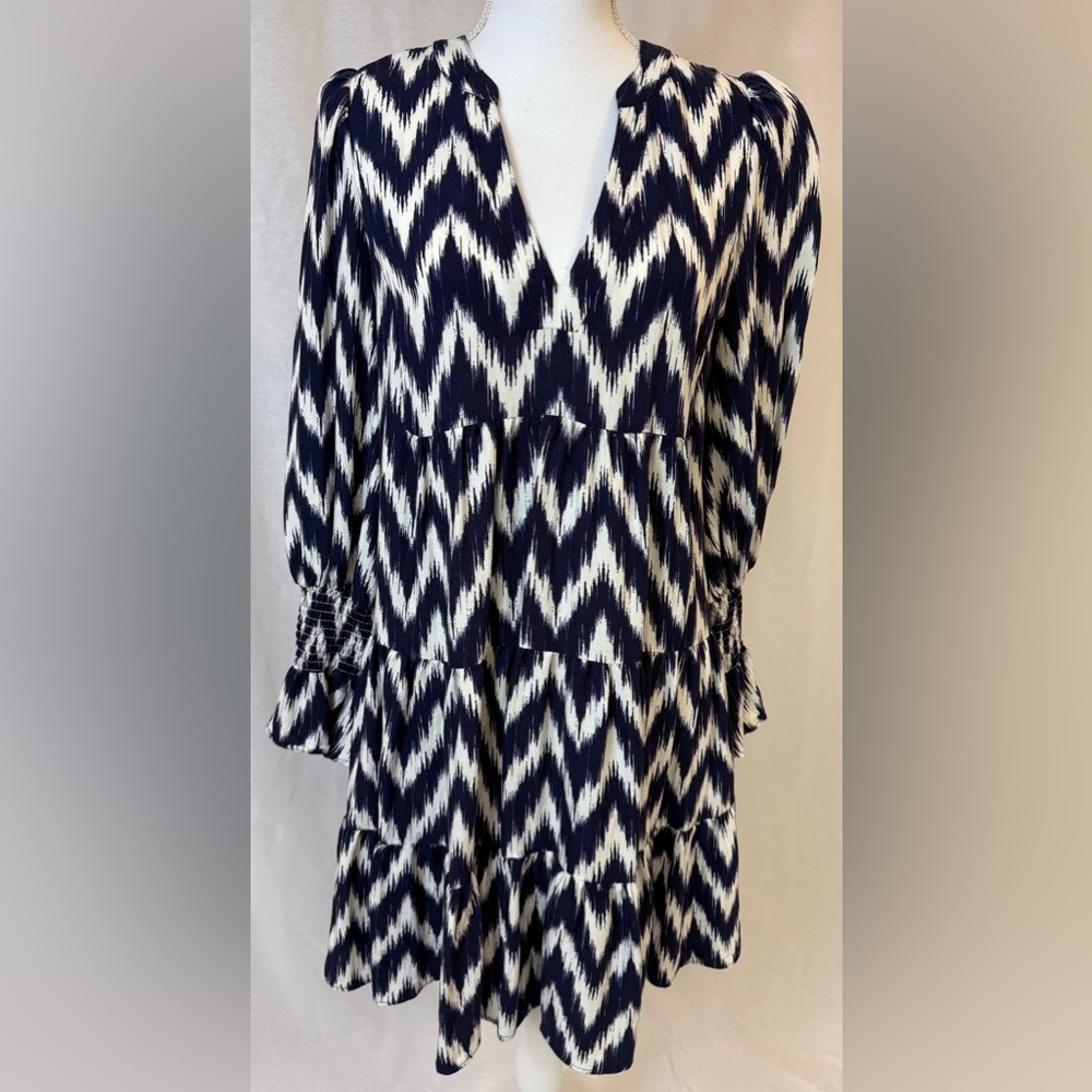 Tuckernuck Pomander Place Navy Ikat Kenzo Dress Small - Picture 4 of 12